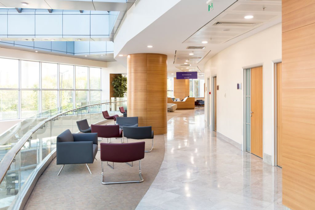 hospital floor interior. no people.